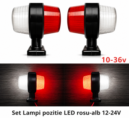 LAMPA NEON 18 LED ROSU-ALB 12-24V 105mm