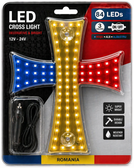 LAMPA CRUCE 84 de LED-URI  12/24V 245x200mm